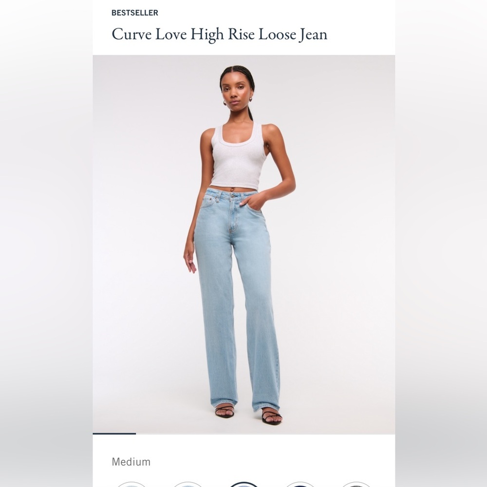 Abercrombie Curve Love High Rise Loose Jean Medium